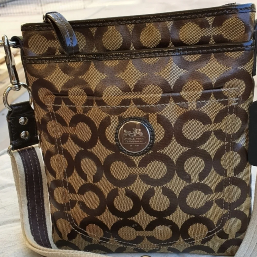 Coach Brown and Tan Crossbody Bag